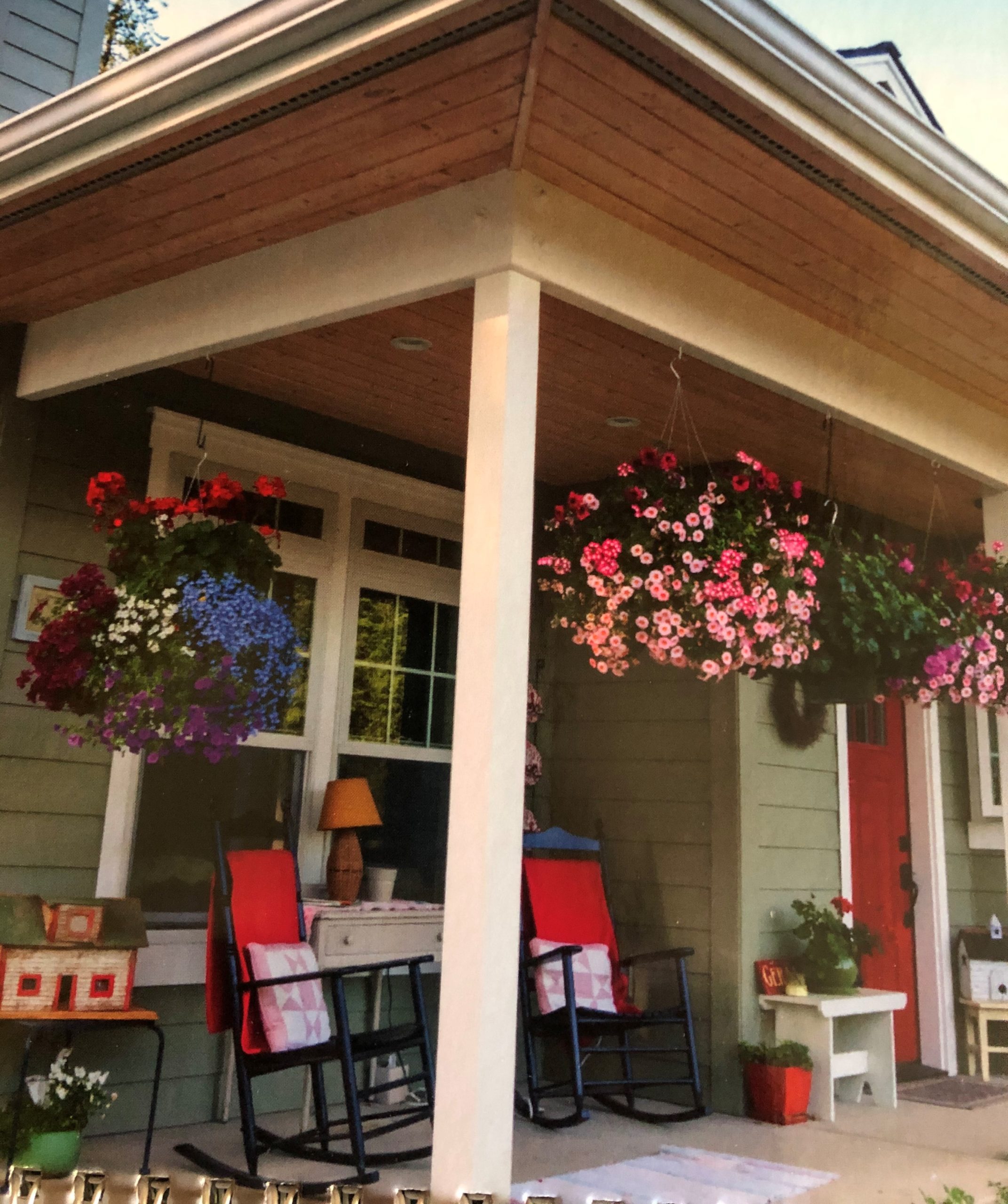 porch with flowers