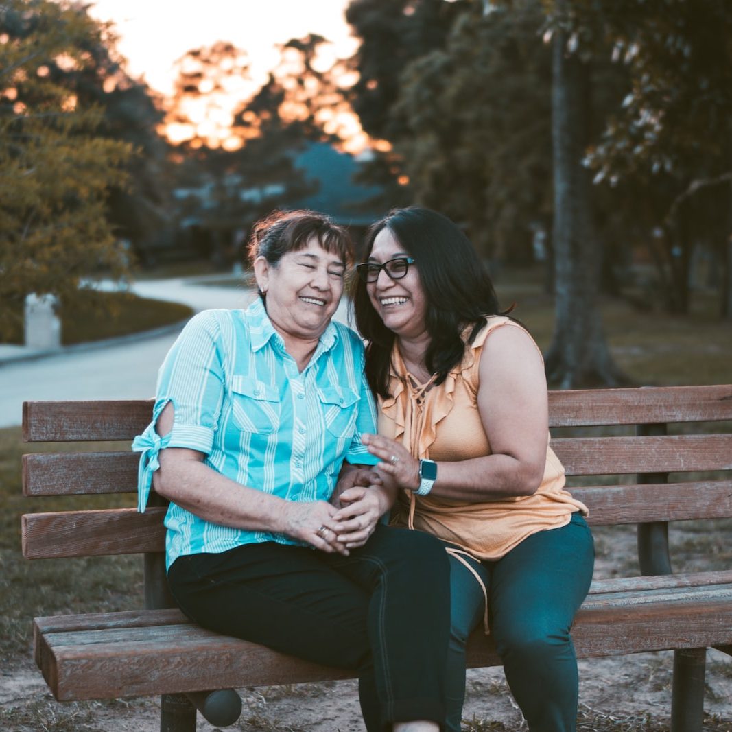 mother and daughter talking